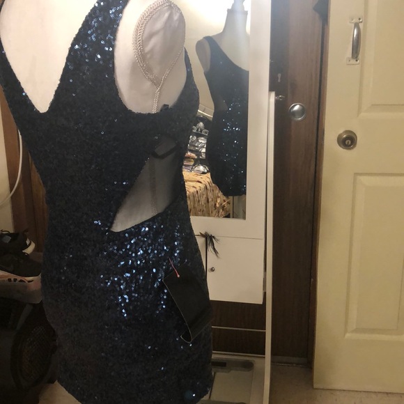 Navy hot sparkle dress - Picture 4 of 5